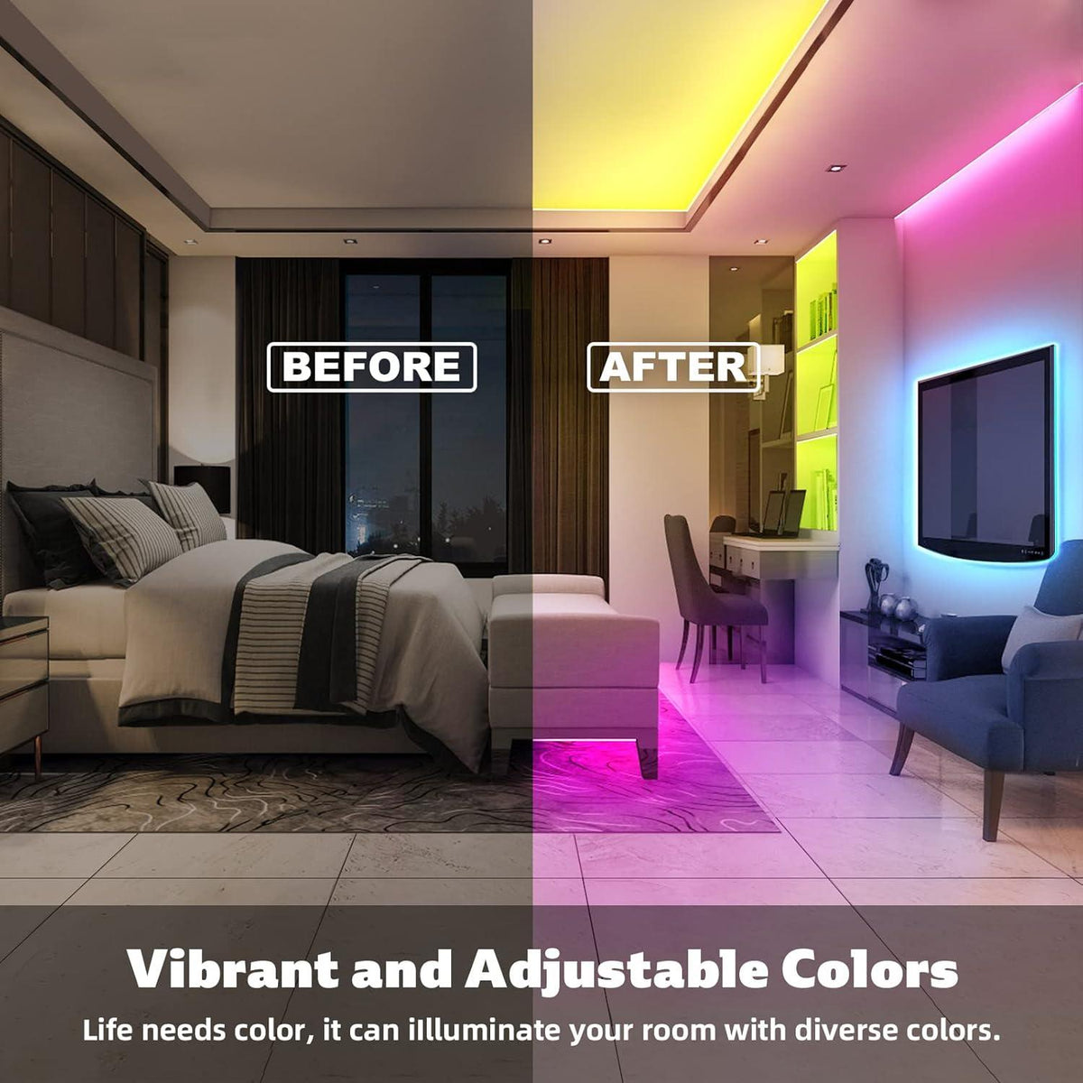 EMG RGB Neon LED Strip Lights – 16 Million Colors, App & Remote Control, Music Sync