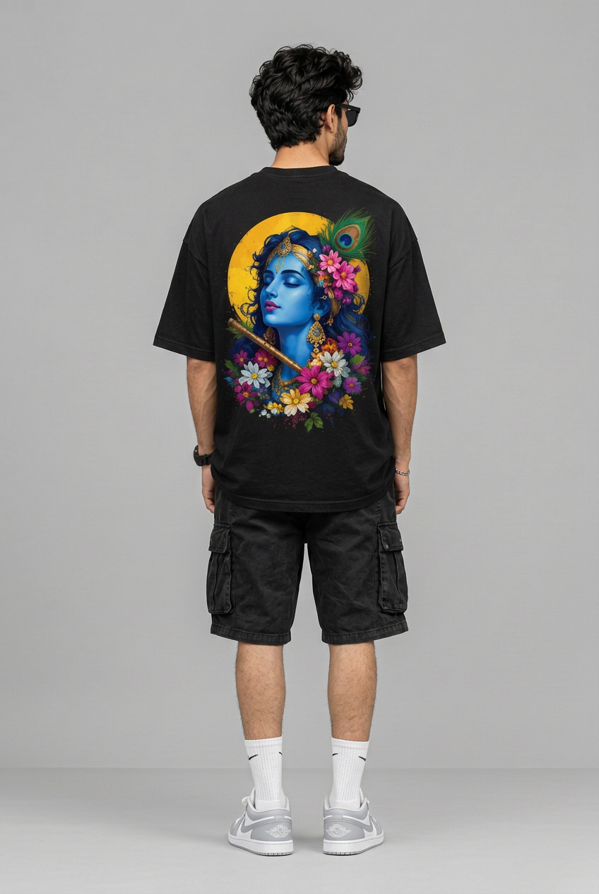 Black Krishna T-shirt back view