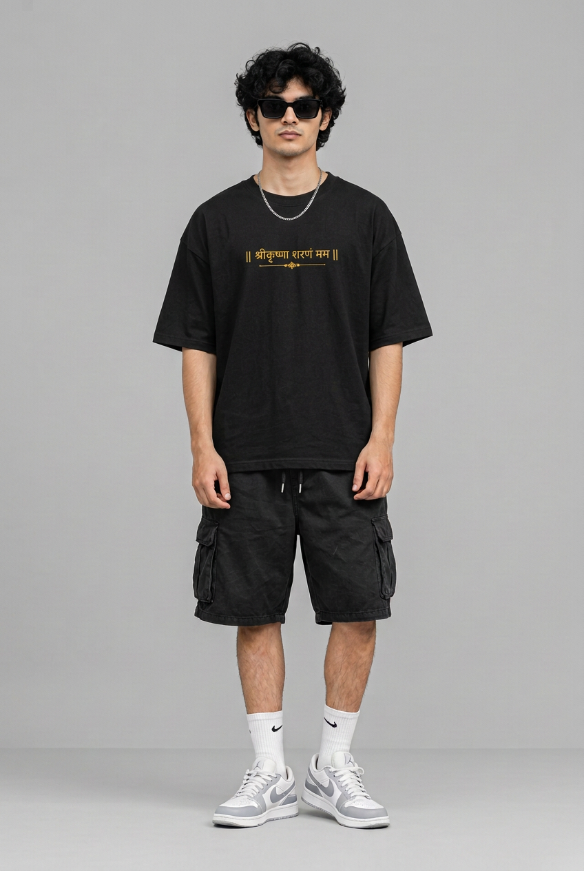 Black Krishna T-shirt front view