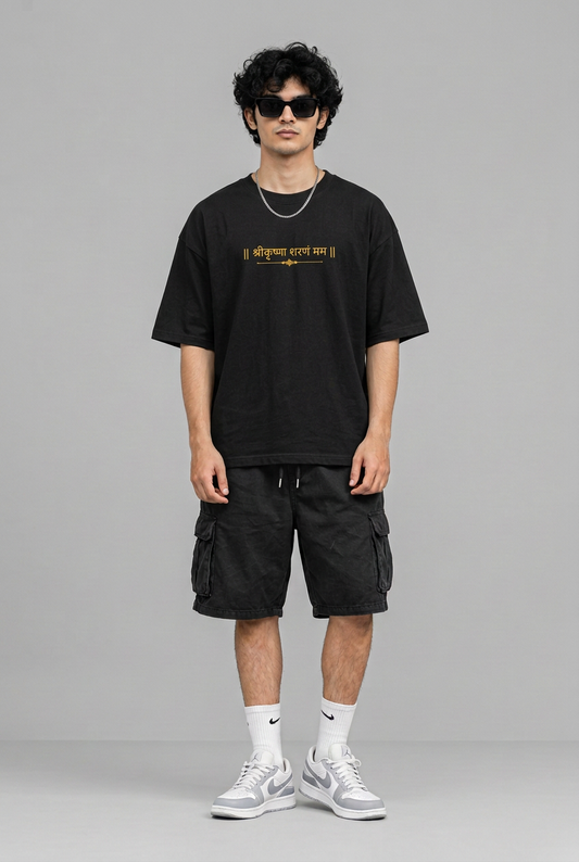 Black Krishna T-shirt front view