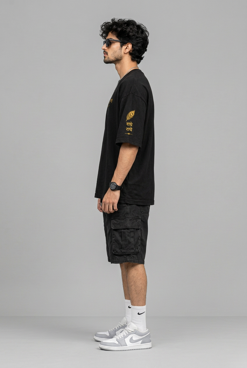 Black Krishna T-shirt left-side view