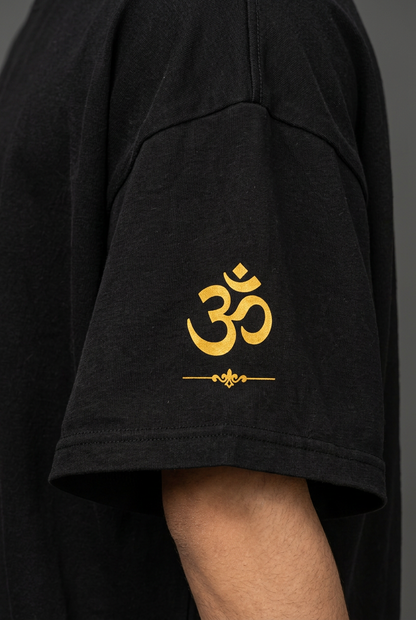 Black Krishna T-shirt right sleeve detail