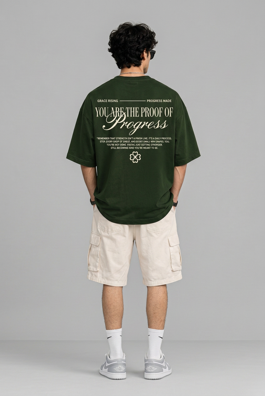 Green T-shirt back view