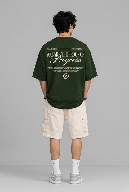 Green T-shirt back view