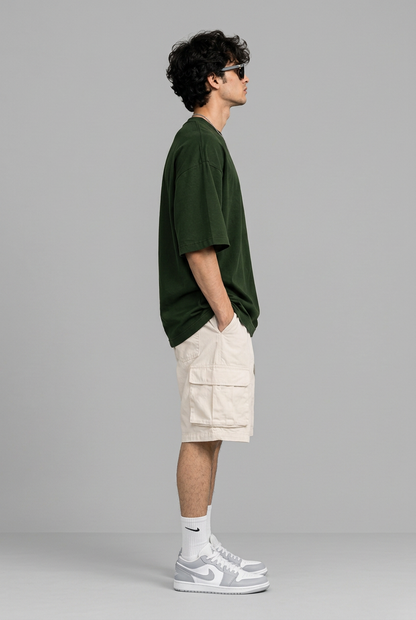 Green T-shirt right-side view