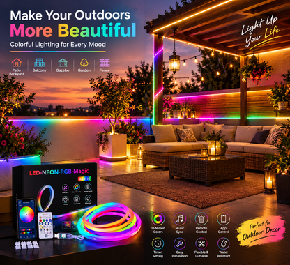 EMG RGB Neon LED Strip Lights – 16 Million Colors, App & Remote Control, Music Sync