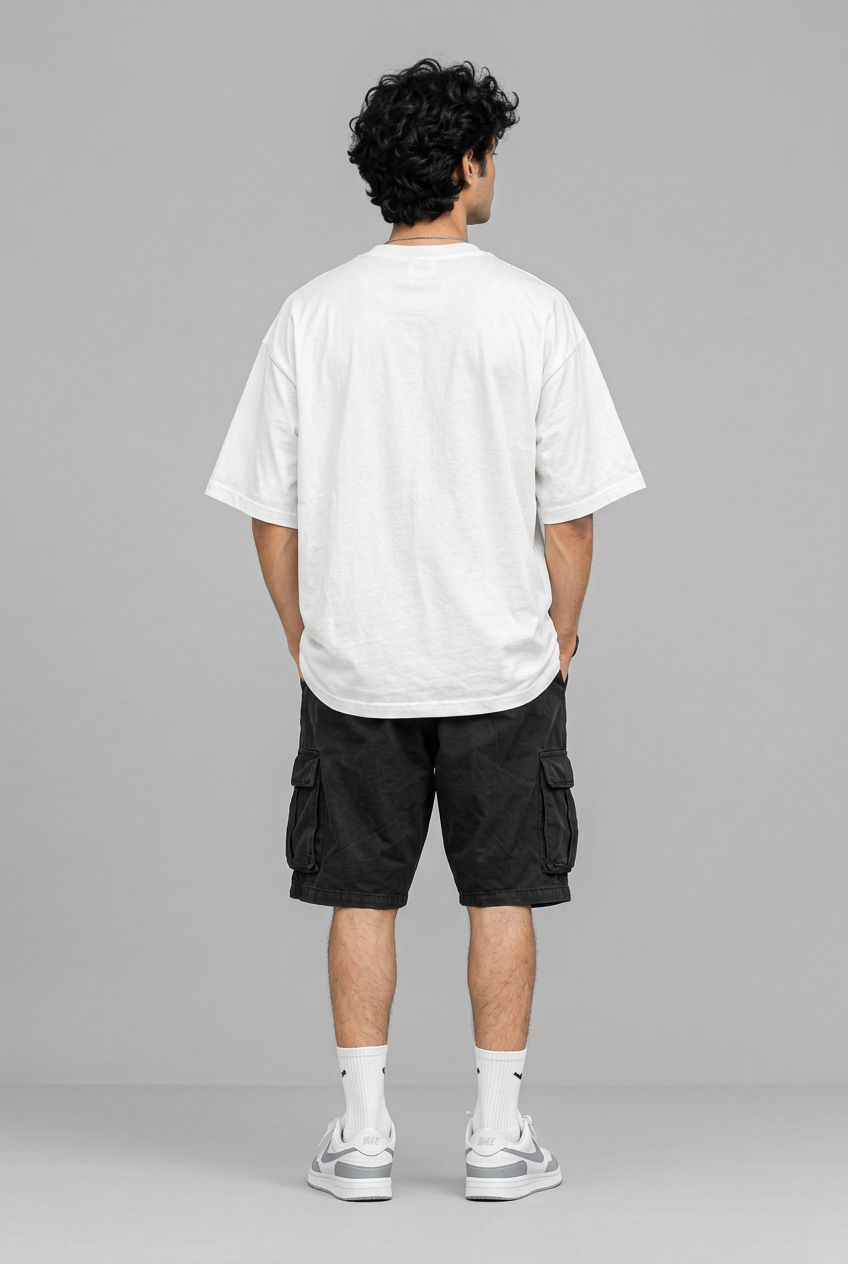 White Chill Guy T-shirt back view
