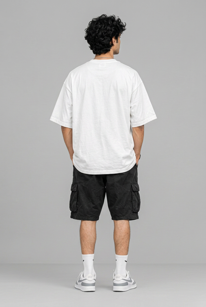 White Chill Guy T-shirt back view