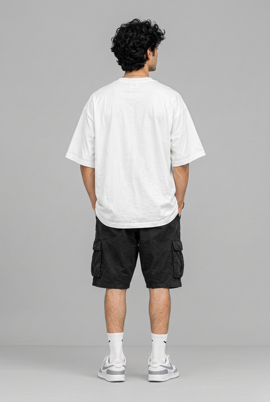 White Chill Guy T-shirt back view