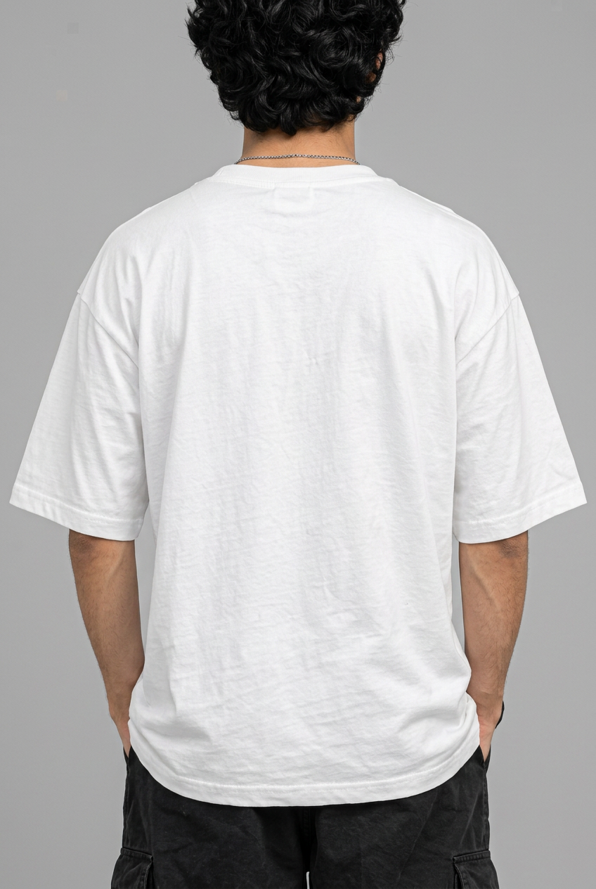 White T-shirt back close-up