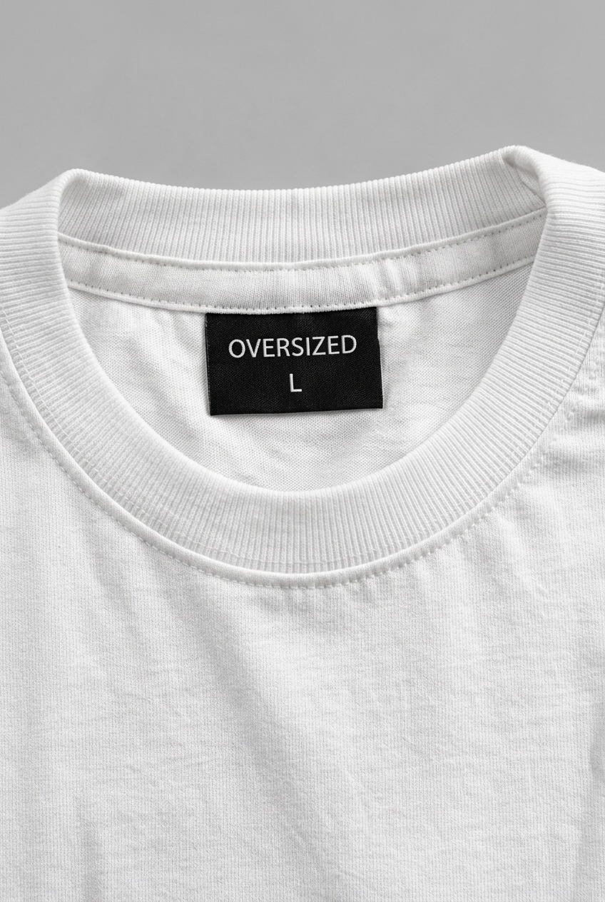 White T-shirt neckline close-up