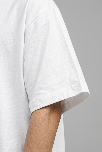 White T-shirt sleeve close-up